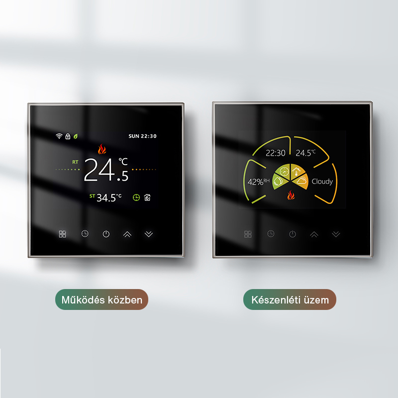 Luxus WIFI termosztát (standard méret) fekete színben B2000 - Image 2
